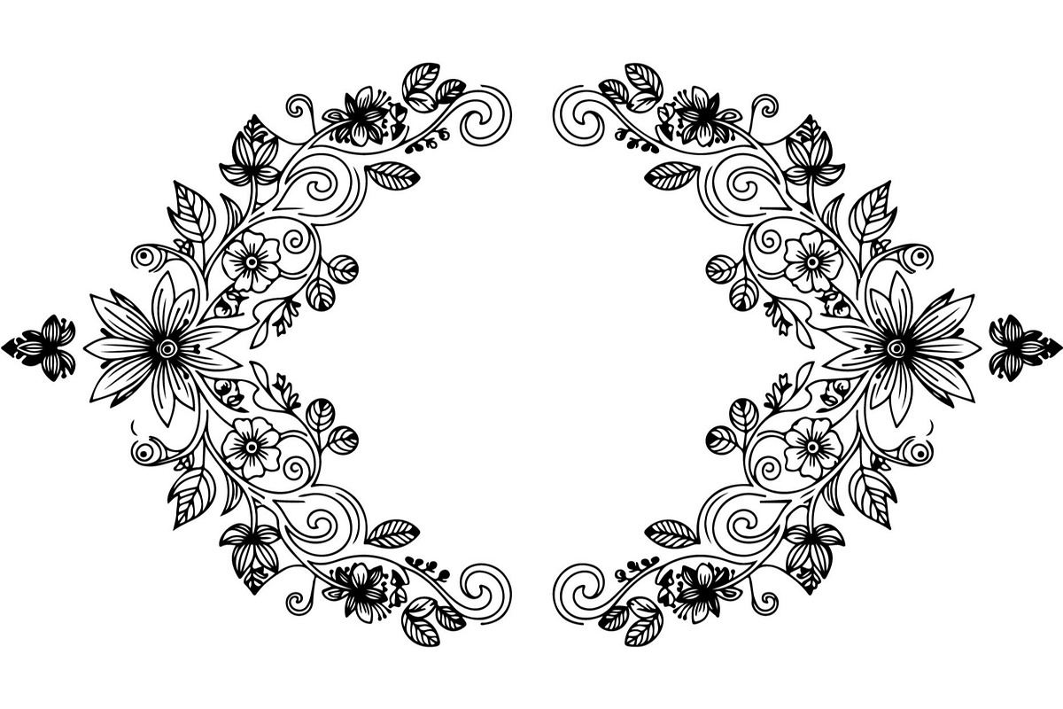 Floral HeartWreath Black Silhouet, a Person Illustration by Designer_Momina (Photo 18 of 20)
