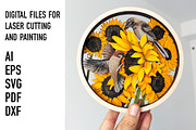 Sunflower Birds Layered SVG Art, an Object Graphic by HelloWood (Thumbnail 3 of 4)