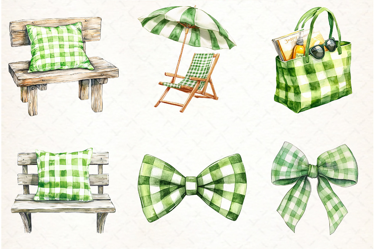 Summer Green Gingham Sublimation, an Illustration by Watercolor design (Photo 2 of 4)