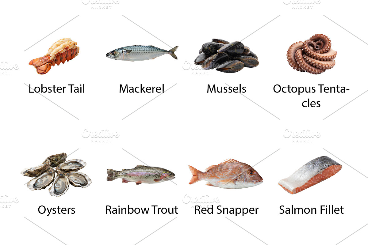 Fresh Catch Seafood & Fish -PNG, an Object Graphic by Nurlan's shop (Photo 4 of 5)