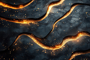 Flowing golden waves create a mesmer, a Photo by Tanuart