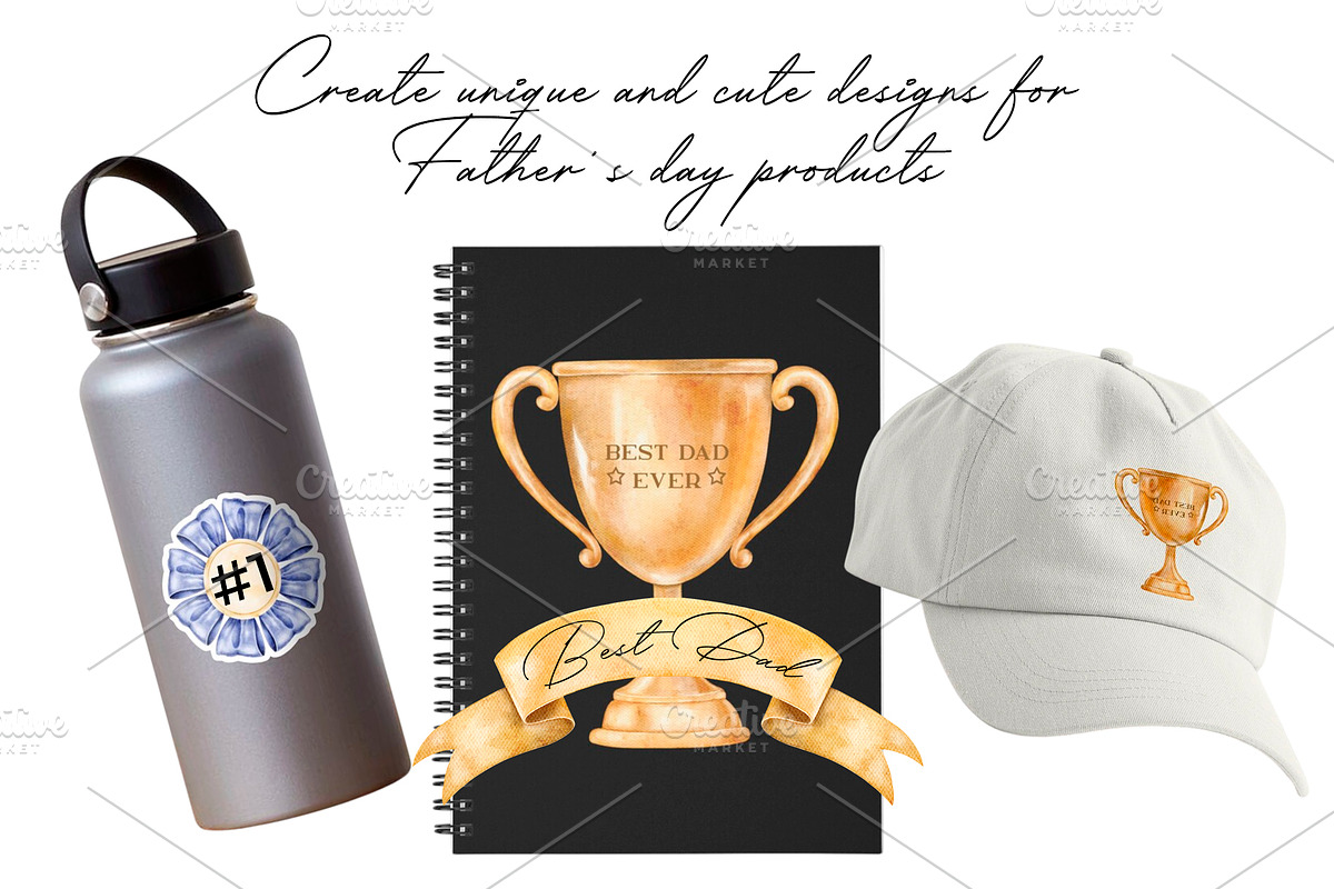 Father's Day Clipart, a Decorative Illustration by Eves_Aquadreams (Photo 6 of 6)