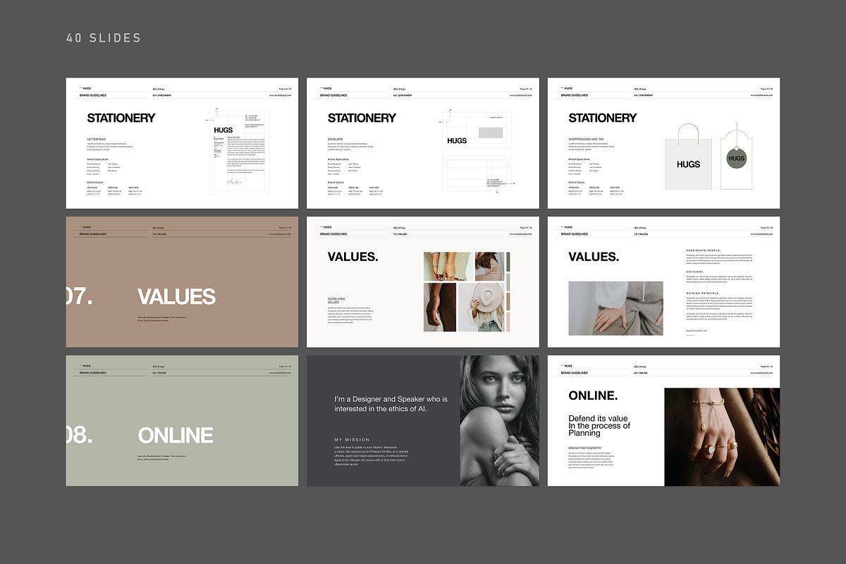 HUGS | Brand Guidelines, a Presentation Template by creathrivestudio (Photo 14 of 15)