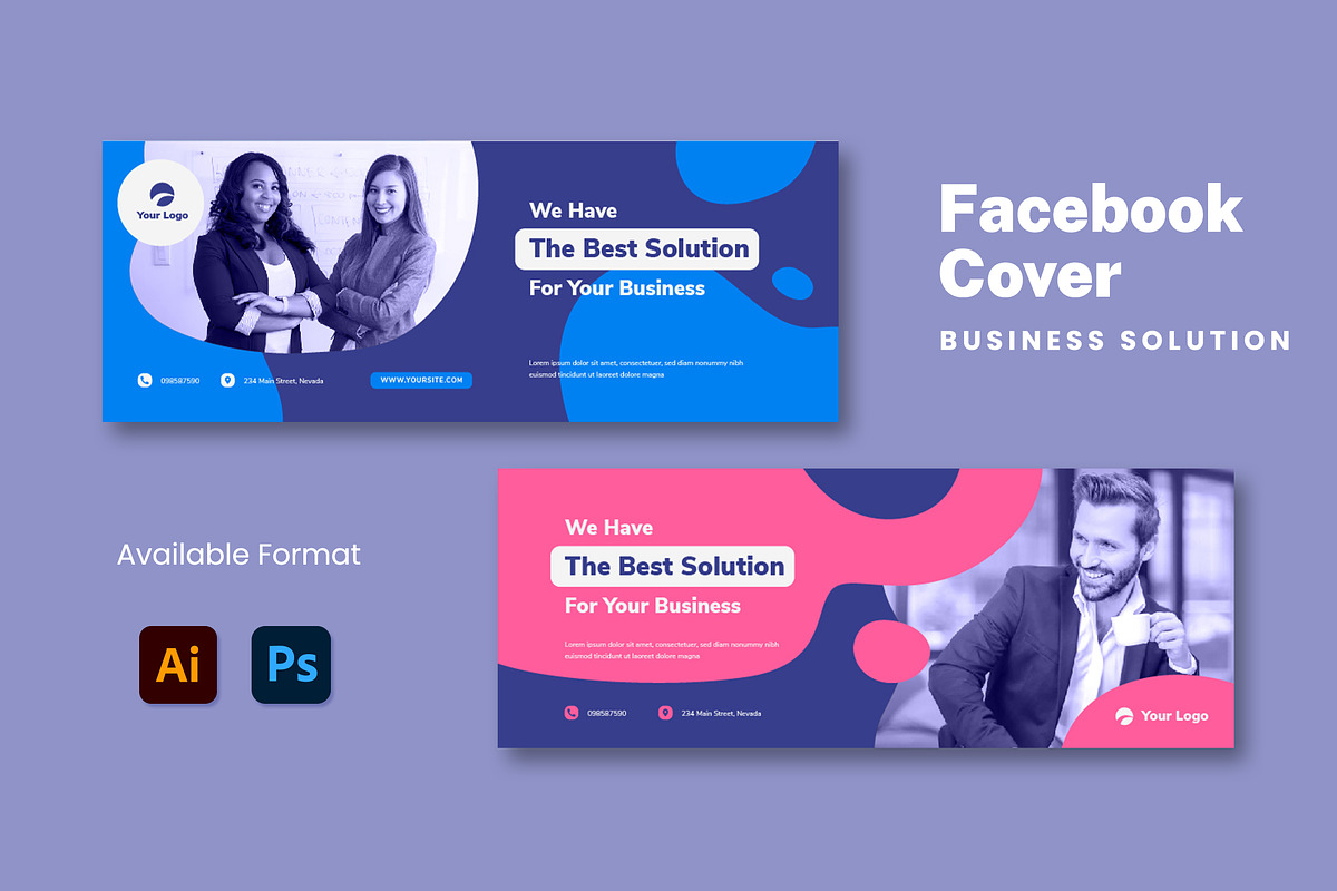 Business Solution Facebook Cover, a Social Media Template by MikroType Std (Photo 1 of 2)