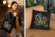 Love slogan. Embroidery flowers, an Illustration by Matrioshka (Thumbnail 9 of 9)