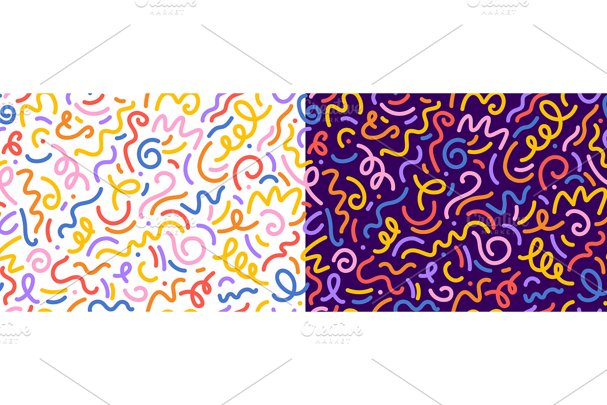 Squiggly line seamless pattern, a Decorative Illustration by Vector Tradition