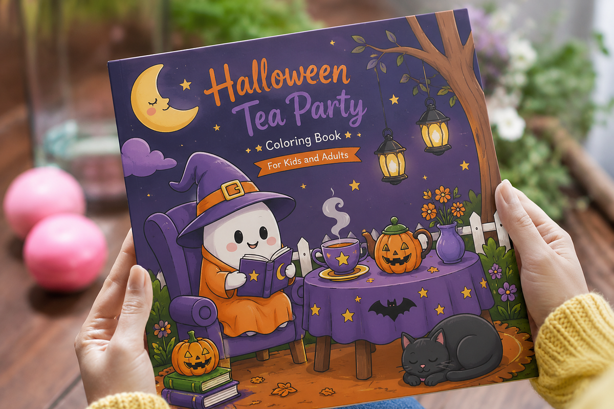 Halloween Tea Party Coloring Book, a Seasonal Illustration by Design Zone (Photo 9 of 9)