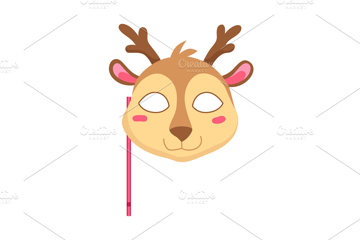 An adorable, cute cartoon deer mask, an Animal Illustration by the8monkey