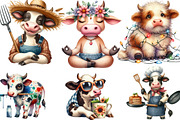 Funny Sketch Quirky Cows Clipart, an Illustration by Designking (Thumbnail 2 of 4)