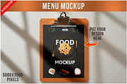 Menu Mockup - Top View PSD, an Advertising Mockup by Bruno's Shop (Thumbnail 1 of 4)