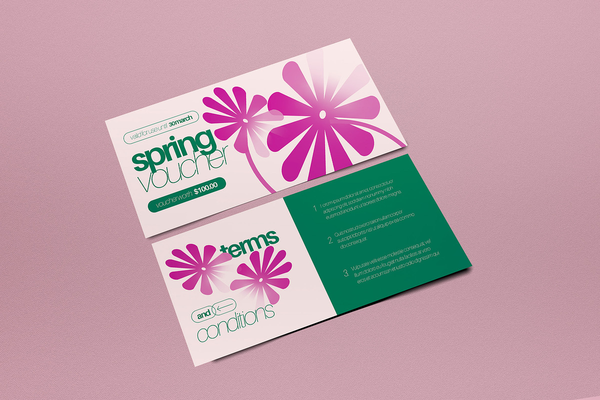 Green Y2K Spring Sale Voucher, a Card Template by graphicook (Photo 3 of 3)
