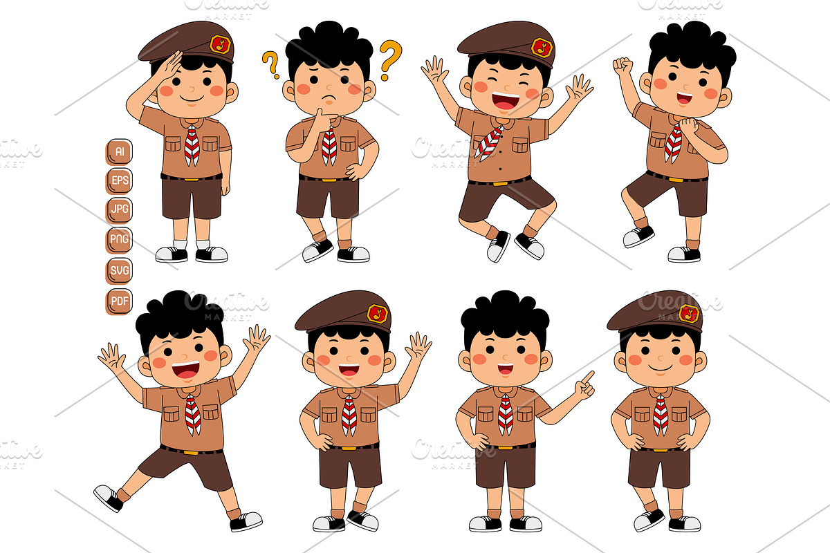 Indonesian Scout Boy Student, an Education Illustration by MEDZ (Photo 1 of 2)