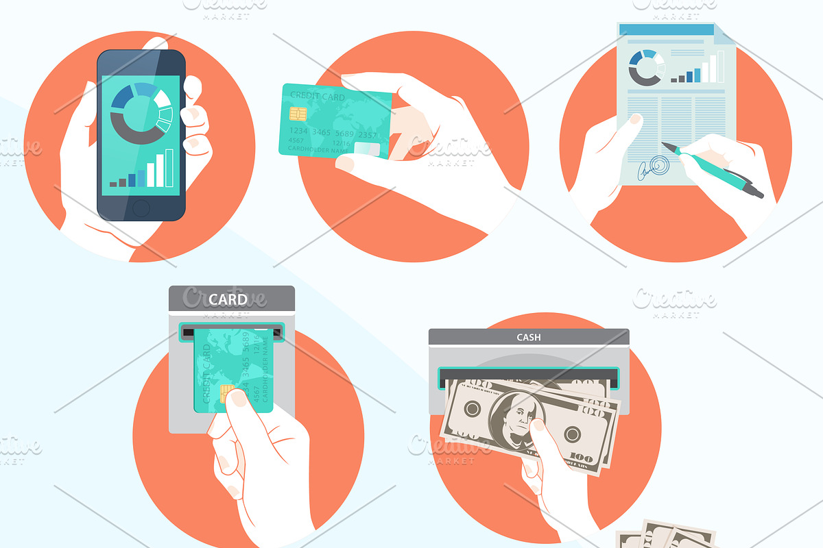 Hands holding smart phone & money preview 2