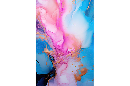 pink gold abstract art painting, in, an Abstract Photo by Neirfy