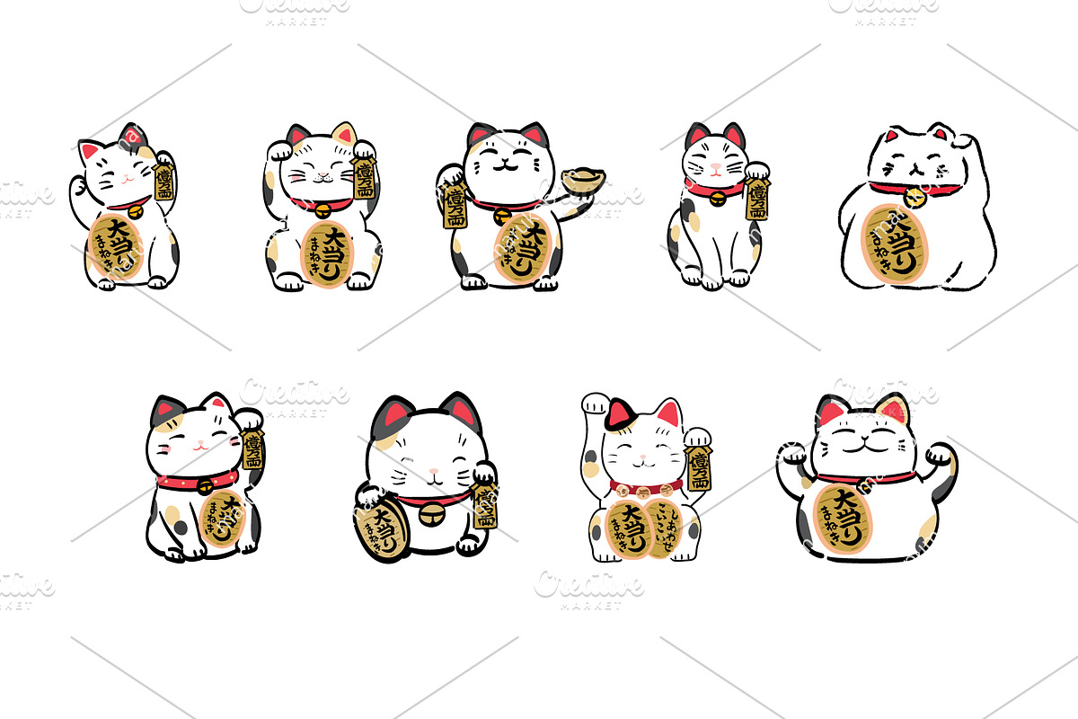Lucky cat illustration vector, an Animal Illustration by marukopum (Photo 2 of 2)