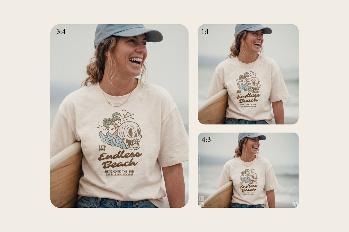 T-Shirt Mockup front view beach, a Shirt Mockup by The Blue Bird (Photo 8 of 8)