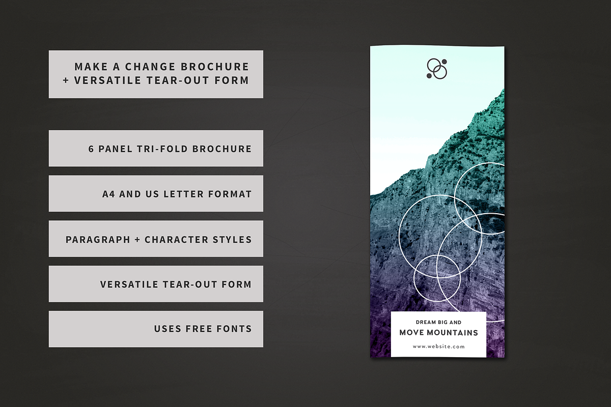 Make a Change Brochure + Form, a Brochure Template by Hues of Hodges (Photo 1 of 5)