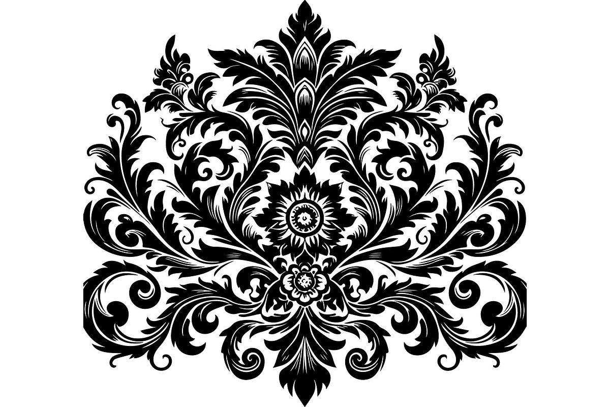 Baroque Black Floral Ornament Set, an Object Graphic by Designer_Momina (Photo 7 of 13)