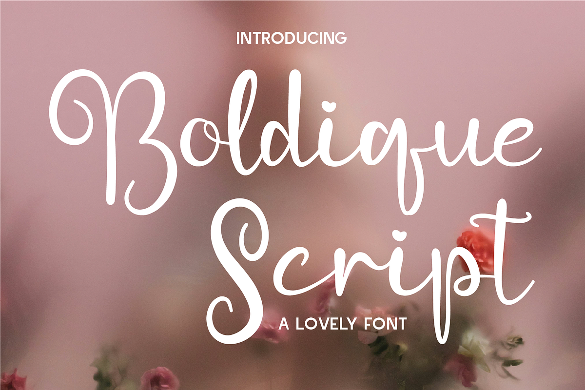 Boldique Script - Lovely Script, a Script Font by Indotype Foundry (Photo 1 of 10)