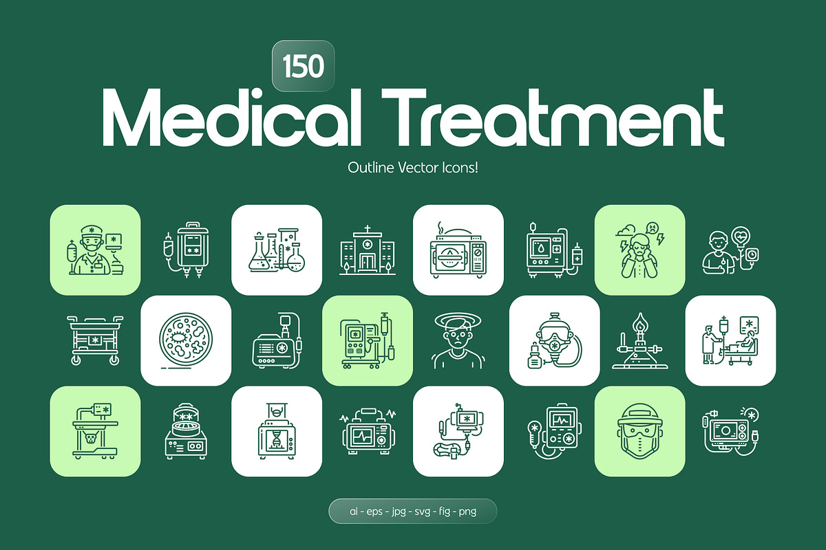 Medical Treatment Icons Set, an Outline Icon by Prosymbols (Photo 1 of 8)