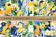 Modern Floral Seamless Patterns, a Pattern Graphic by Maishop (Thumbnail 1 of 8)