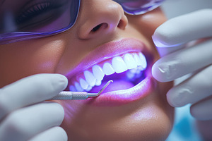 Teeth Undergoing Whitening Treatment, a Health & Medical Photo by Pixeness Studio