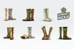 Gumboots Mock-Up, an Apparel Mockup by DesignRushMarket