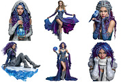 Fantasy Winter Girls Clipart Bundle, an Illustration by Craft Nest (Thumbnail 6 of 11)