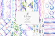 Pilates Seamless Pattern | Yoga, a Pattern Graphic by GlamArtZhanna (Thumbnail 1 of 4)