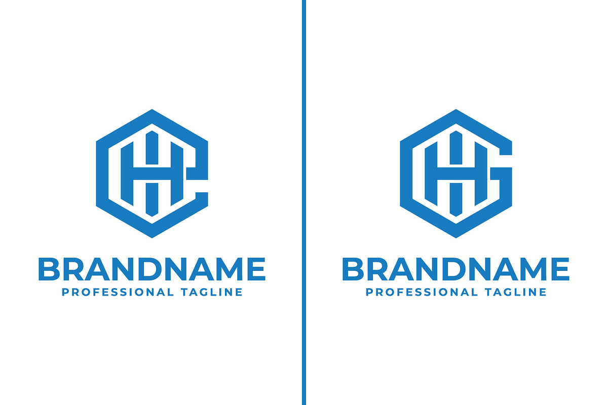 Letters EHI and GHI Hexagon Logo, a Branding & Logo Template by Pray Art Design Studio