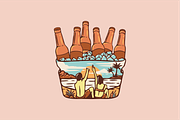 Chillin' with a Drink on the Beach, an Object Illustration by nomlimo.com (Thumbnail 1 of 2)