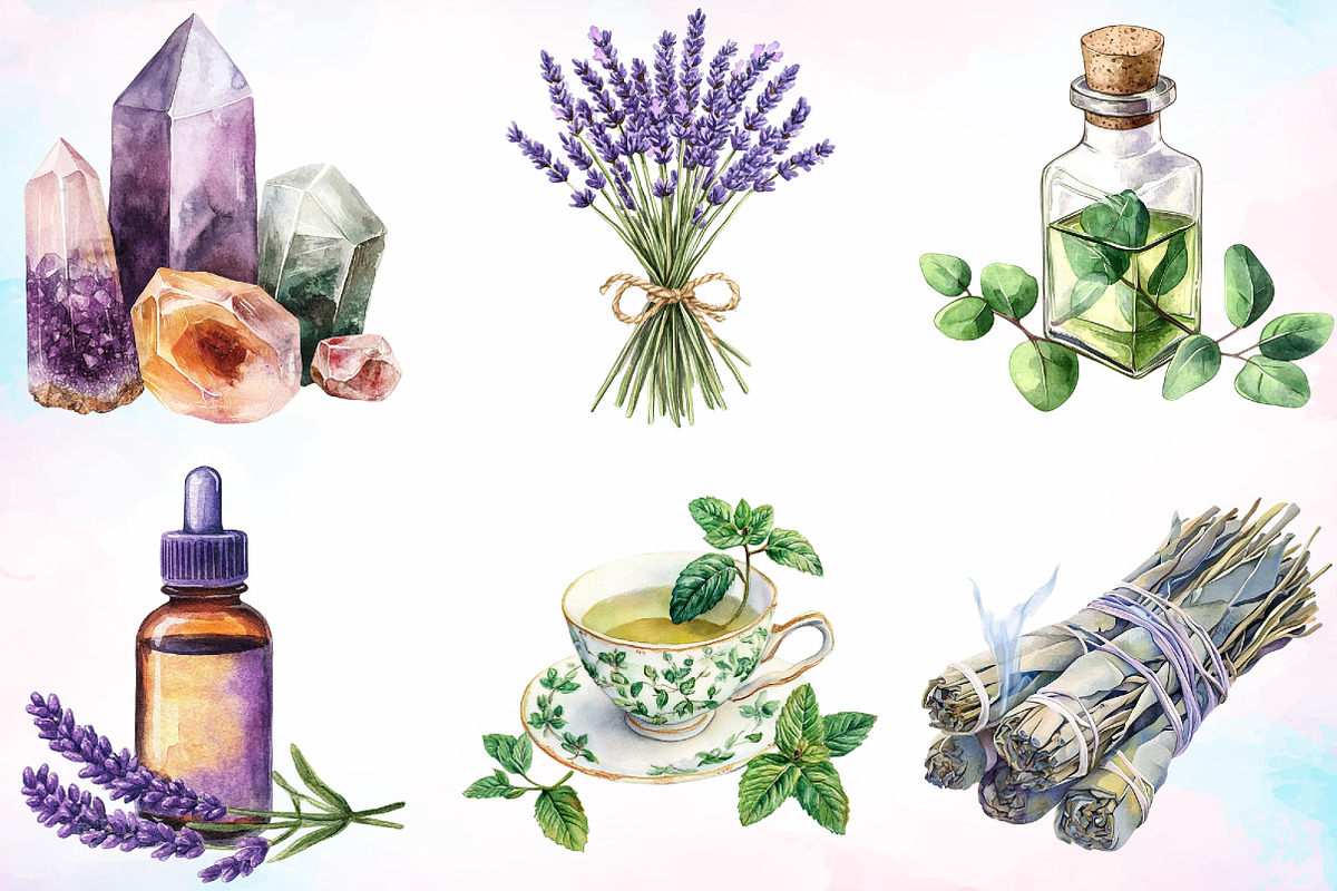 Watercolor Natural Remedies Clipart, an Illustration by Canvas Craft (Photo 3 of 4)