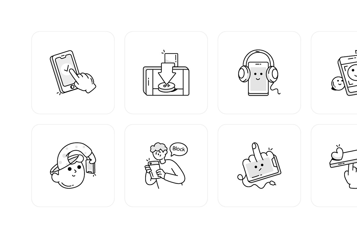 Smartphone Doodle Icons, an Outline Icon by Vectors Market (Photo 10 of 10)