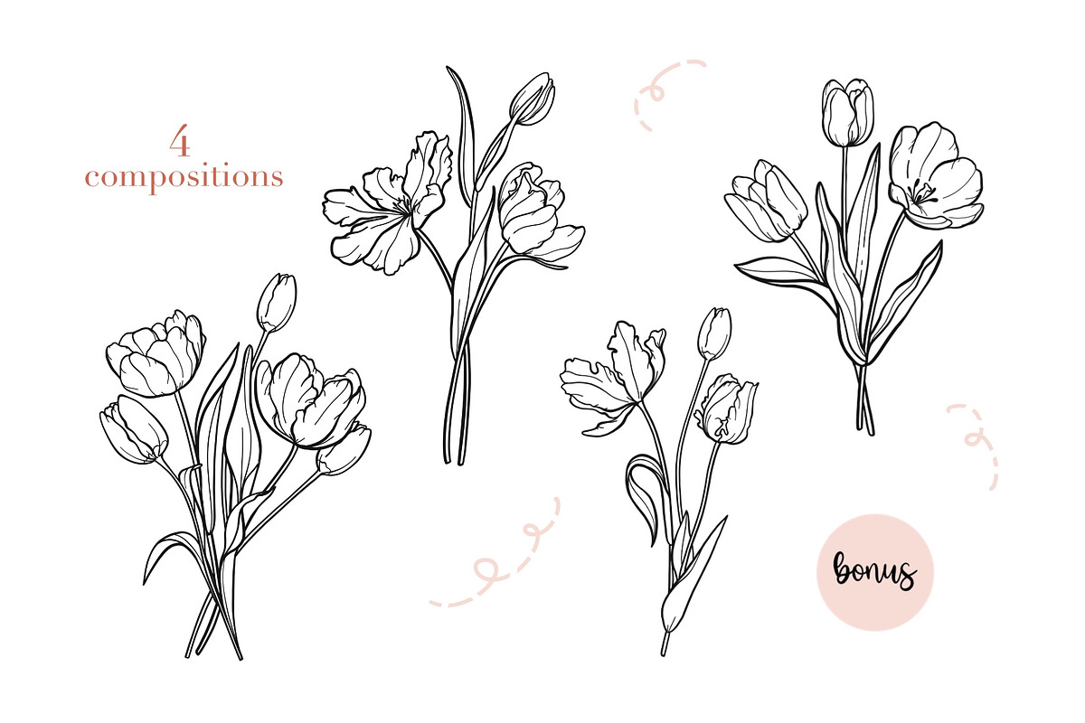Tulip Line Art, Botanical SVG & PNG, an Object Graphic by ArtGiftsStudio (Photo 4 of 6)