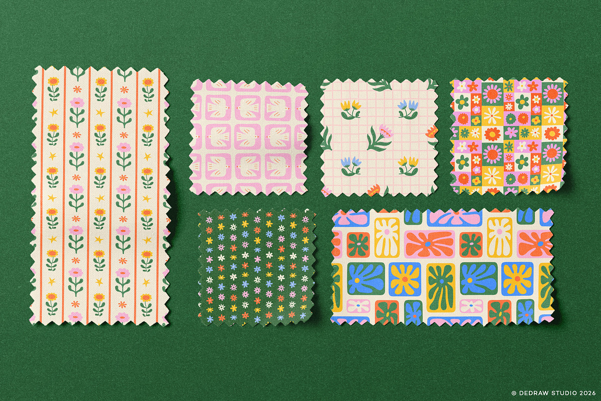 Patchwork Florals: Pattern Set, a Pattern Graphic by Dedraw Studio (Photo 3 of 13)