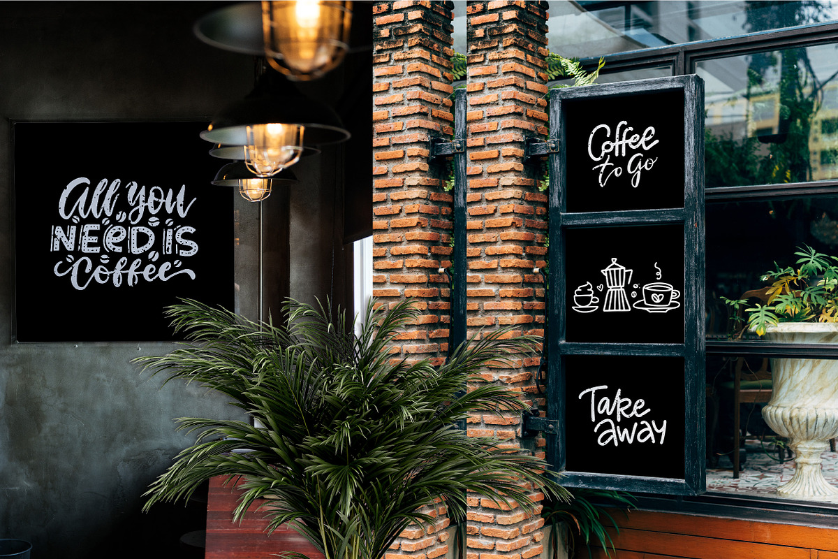 Coffee lettering &clipart collection, a Decorative Illustration by Lana Sham (Photo 15 of 15)