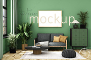 Frame Mockup Living Room, a Poster Template by Mockup Shop (Thumbnail 1 of 2)