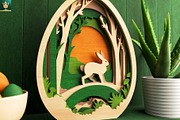 Bunny in the Forest 3D Layered SVG, an Animal Illustration by pixaroma (Thumbnail 3 of 8)