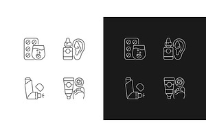 Improving Disease Symptoms Icons Set