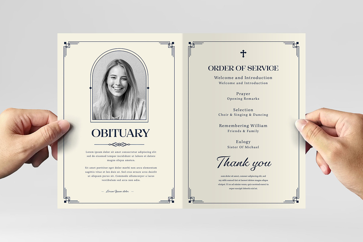 Art Deco Funeral Template, a Flyer Template by BrandPacks (Photo 6 of 6)