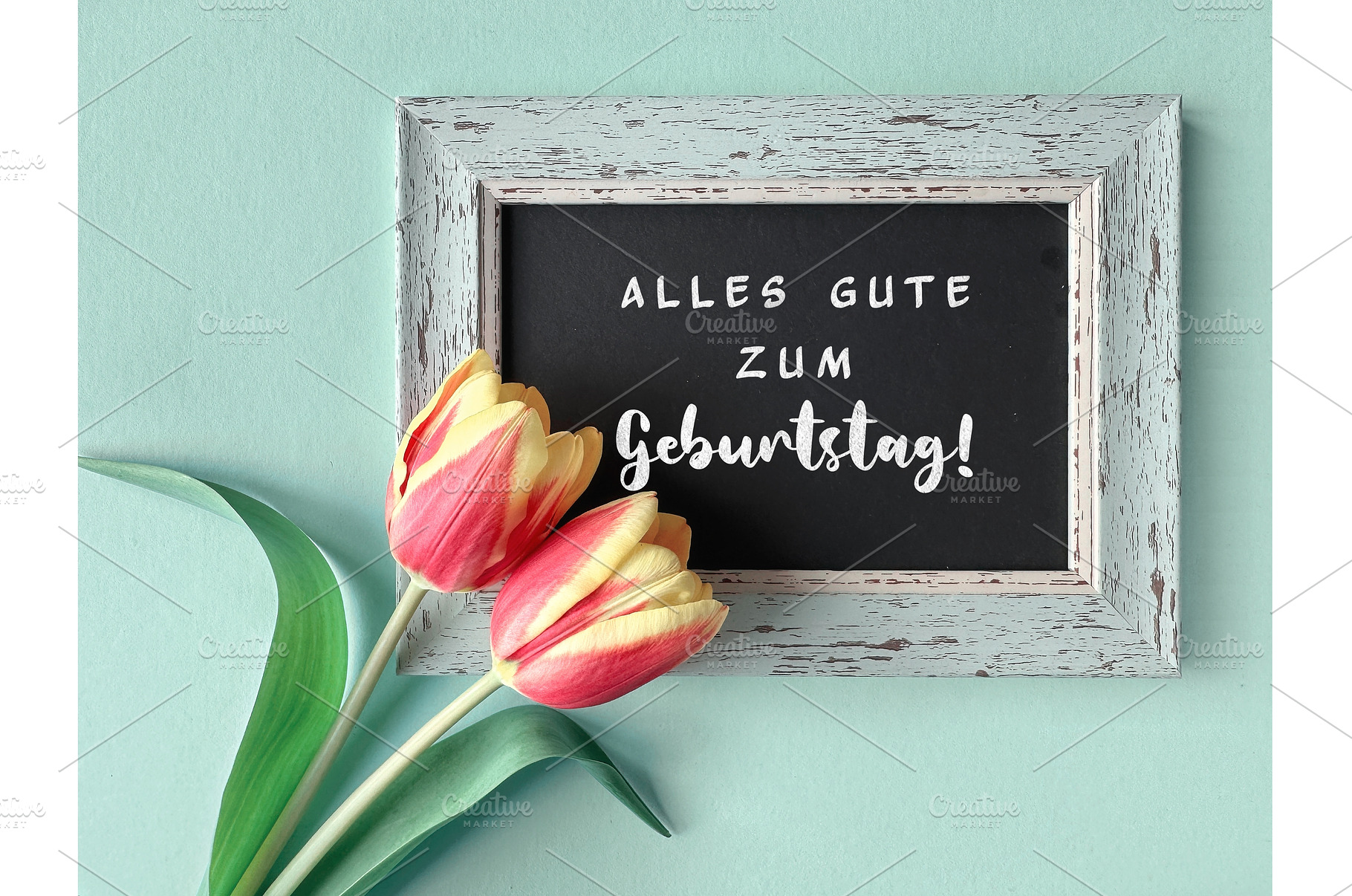 Rustic frame with text Alles Gute, a Photo by tilialucida