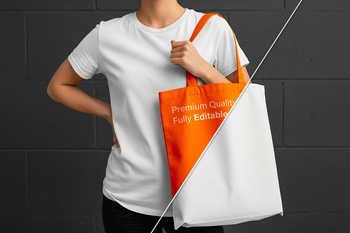 Reusable Canvas Tote Bag Mockup, a Product Mockup by graphypix (Photo 4 of 4)