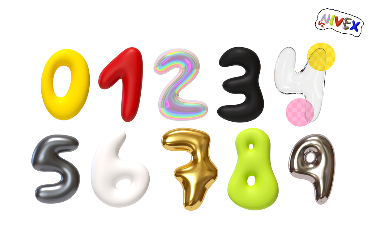 NIVEX V2. 3D OTF SVG Font Realistic., a Symbol Font by Luxfont (Photo 4 of 13)