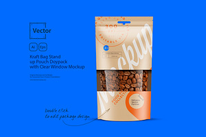 Kraft Bag Stand Up Pouch Mockup