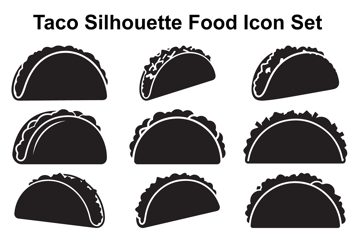 Stuffed Taco Silhouette Collection, an Object Graphic by Designer_Momina (Photo 1 of 3)