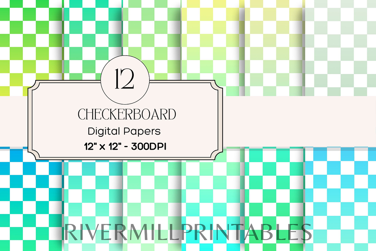 Checkerboard Digital Paper Bundle, a Wallpaper Graphic by Rivermill ...