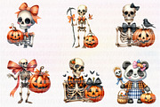Cute Halloween Skull Clipart, an Illustration by CreationArt (Thumbnail 2 of 5)