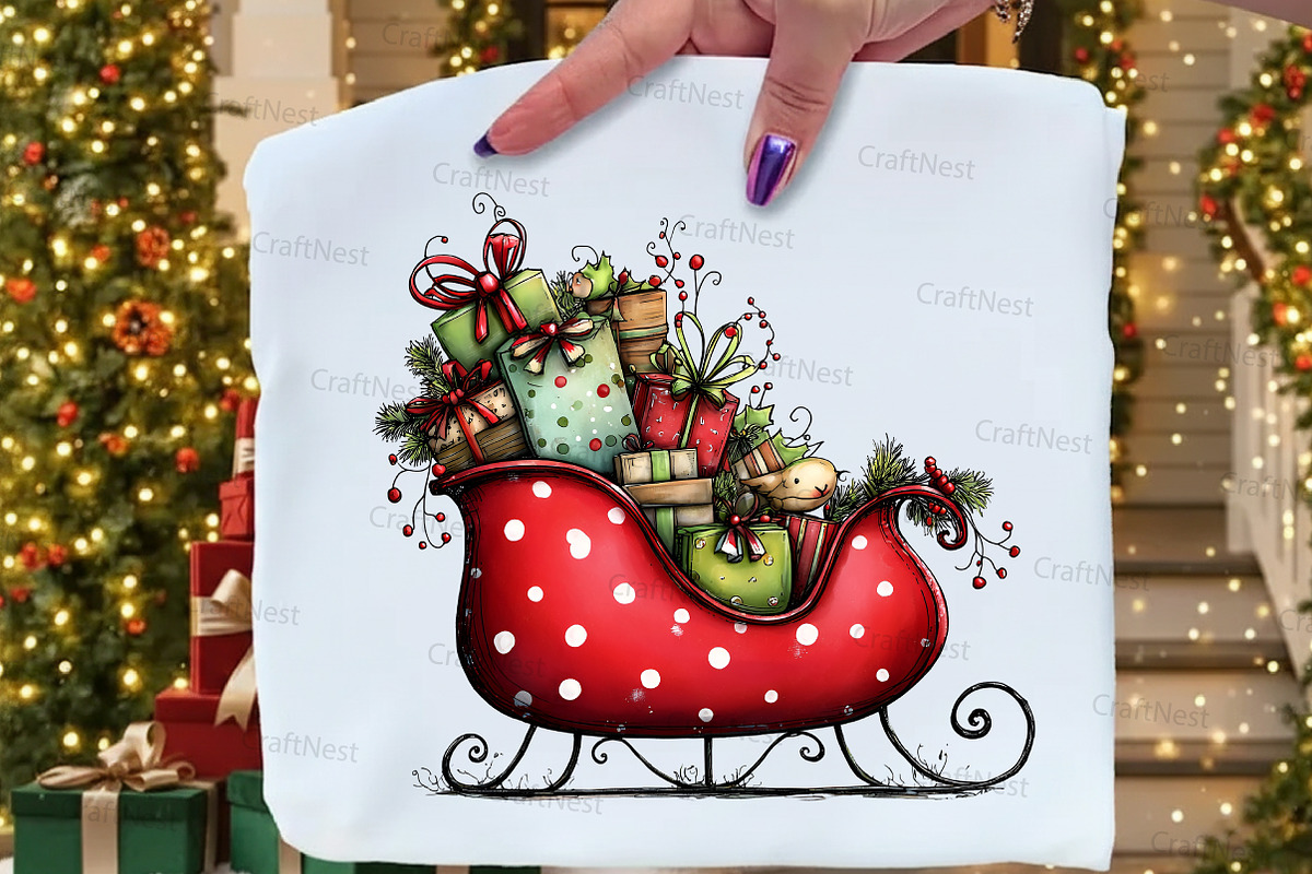Whimsical Christmas Cabin Clipart, an Illustration by Craft Nest (Photo 5 of 8)