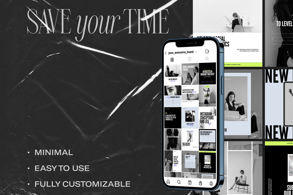 Instagram Templates Post and Stories, a Social Media Template by Digital&Chic (Photo 2 of 5)