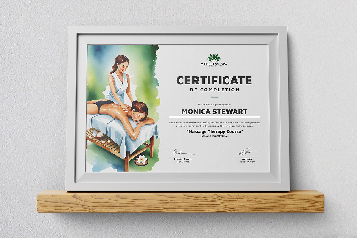 Massage Therapy Certificate, a Stationery Template by DesignDevisers (Photo 3 of 10)